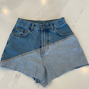 Farm Rio Patchwork Denim Shorts